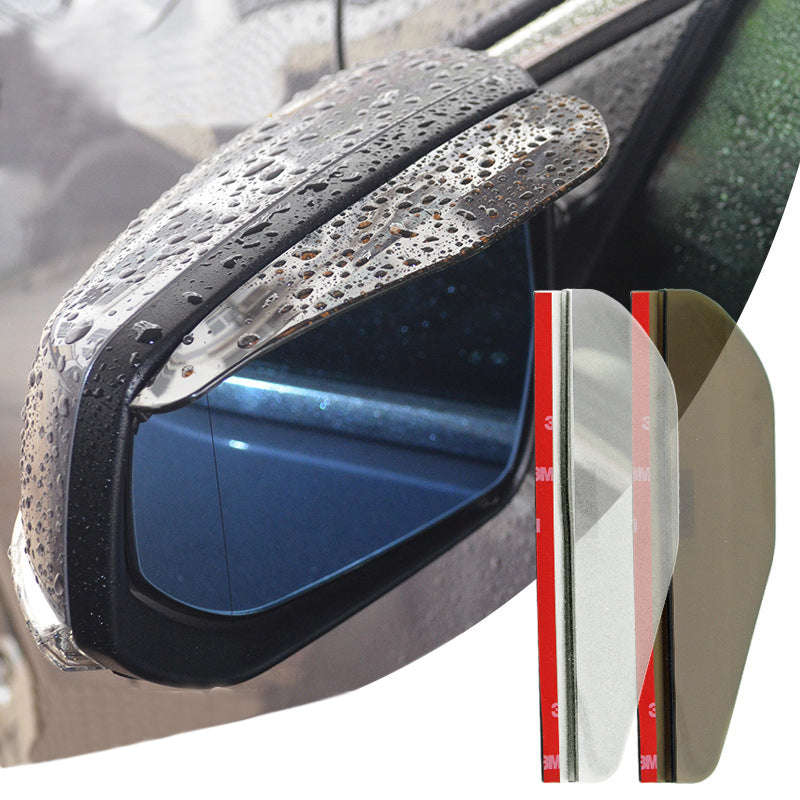 2 PCS Flexible Shelding Rain Board Sun Visor Shade Rearview Mirror for Car Rearview Mirrors(Trans...