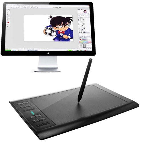HUION 1060 PRO+ 10 x 6 inch Big Active 2048 Levels 5080 LPI Resolution Graphic Drawing Tablet Boa...