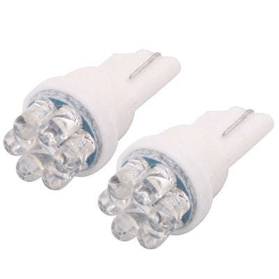 T10 6 LED White Vehicle Car Signal Light Bulb (Pair)(White)