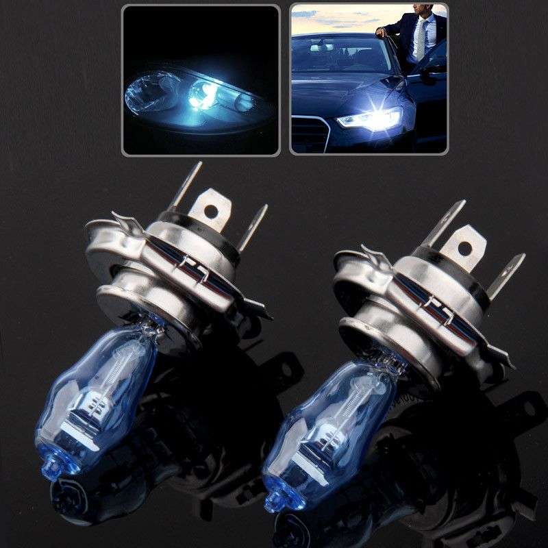 H4 Halogen Bulb, Super White Car Headlight Bulb, 12 V, 90 /100W, 5500K (Pair)