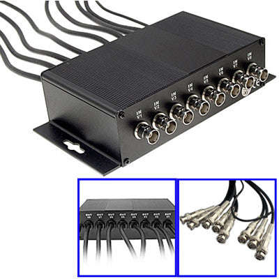 8 Channel CCTV BNC Lightning Arrester Surge Protector Device (CoaxJK/ V8)(Black)