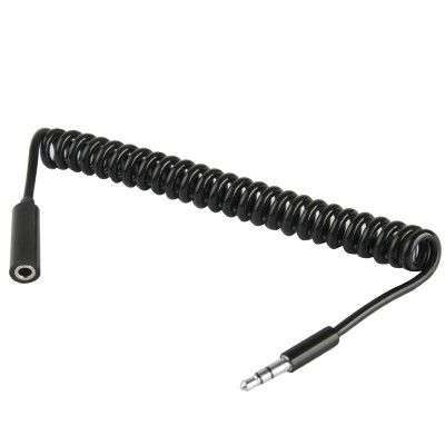 3.5mm Male to Female Jack Coiled Earphone Cable / Spring Cabale Length: 20cm (can be extended up ...