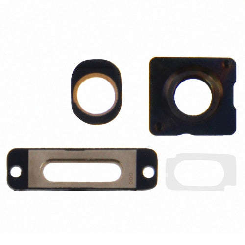 iPartsBuy 4 in 1 for iPhone 5S (Camera Outer Glass Lens + Camera Lens Ring + Charging Port Ring +...