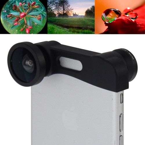 3 in 1 Fisheye + Wide Angle + Macro Phone Photo Zoom Lens Set for iPhone 6 Plus(Black)