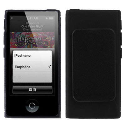TPU Case with Plastic Cip for iPod nano 7 (Black)