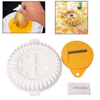 DIY Microwave Oven Baked Potato Chips Homemade Maker Machine Device with Slicer & Plate