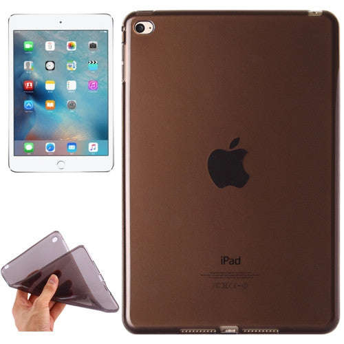 Transparent and Soft TPU Protective Case for iPad mini 4(Black)