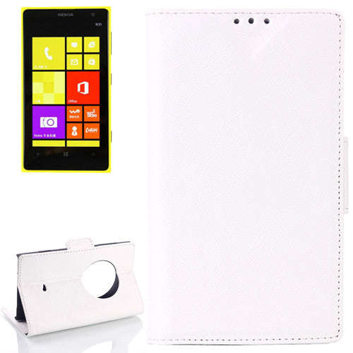 Oil Leather Case with Card Slot & Holder for Nokia Lumia 1020 (White)