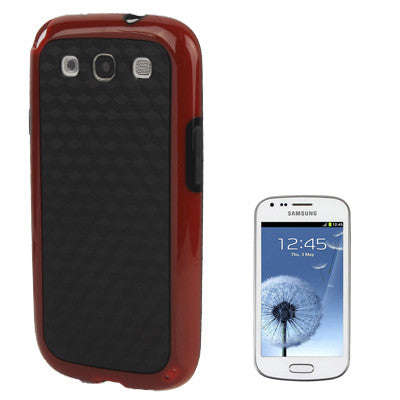 Cube Pattern Black Background TPU Protection Case for Samsung Galaxy SIII / i9300 (Red)