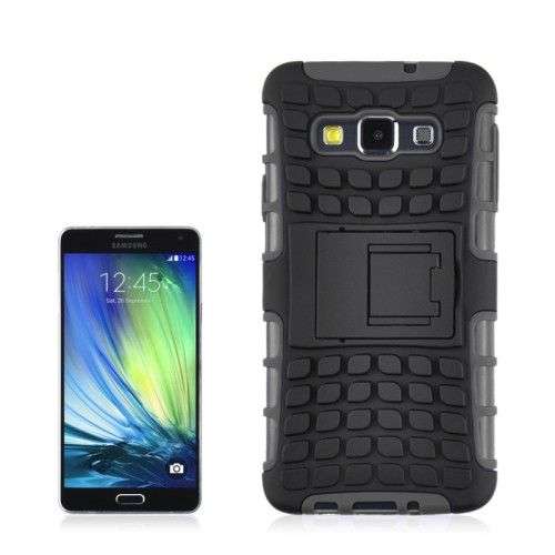 Angibabe 2 in 1 Tire Texture Protective Case with Holder For Samsung Galaxy A3(Black)