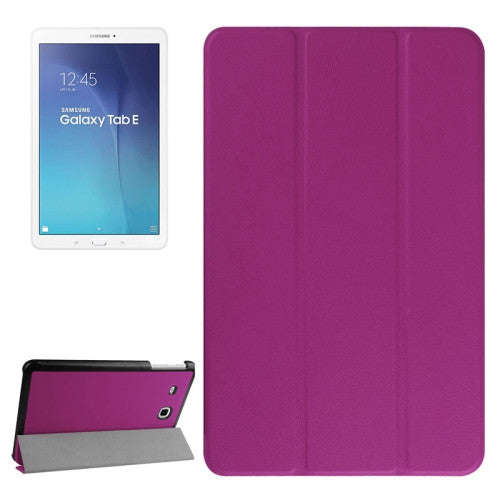 Karst Texture Horizontal Flip Leather Case with 3-folding Holder for Samsung Galaxy Tab E 9.6(Pur...