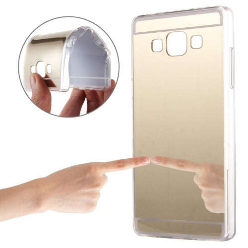Samsung Galaxy A8 Case, A800 Electroplating Mirror TPU Protective Case (Gold)