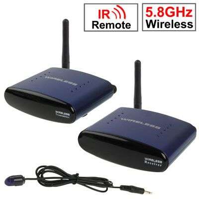 5.8GHz 4 Channels Wireless AV Transmitter & Receiver Compatible with DVD DVR CCD Camera IPTV Sate...