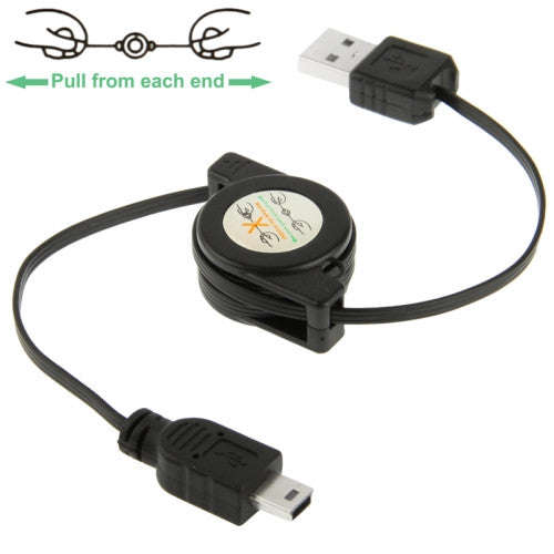 USB 2.0 to Mini 5 Pin USB Retractable Data & Charger Cable for Motorola V3 / Mobile Phone / MP3 /...