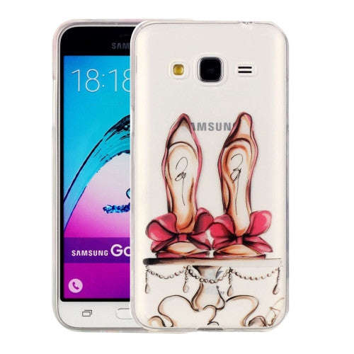 Samsung Galaxy J3 (2016) Case, J310 Case, Red High-heel Shoes Pattern IMD Workmanship Soft TPU Pr...