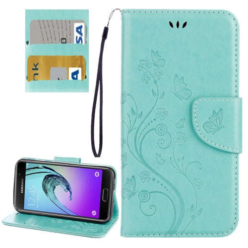 Samsung Galaxy A5 Case, (2017) / A520 Butterflies Love Flowers Embossing Horizontal Flip Leather ...