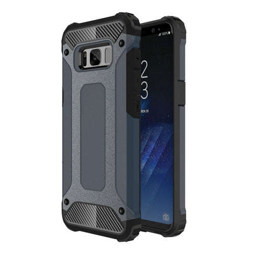 Samsung Galaxy S8 Plus Case, Tough Armor TPU + PC Combination Case(Dark Blue)
