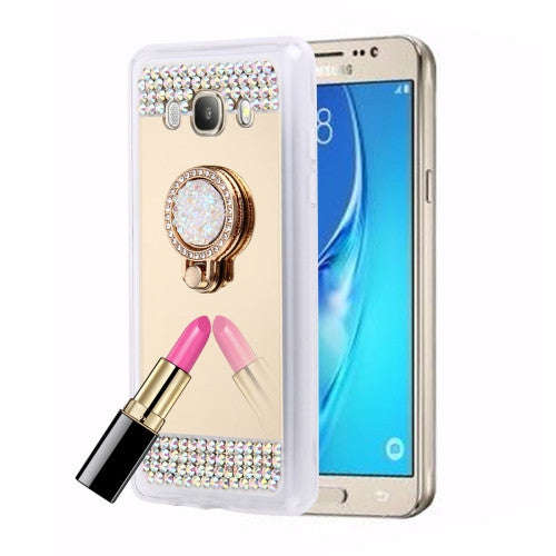 For Samsung Galaxy J7 (2016) / J710 Diamond Encrusted Electroplating Mirror Protective Cover Case...