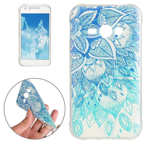 For Samsung Galaxy J1 Ace / J110 Blue Leaves Pattern TPU Protective Case