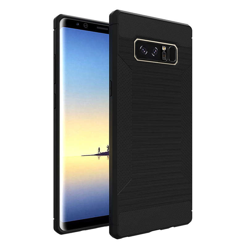For Samsung Galaxy Note 8  Brushed Texture TPU Anti-slip Soft Protective Case (Black)