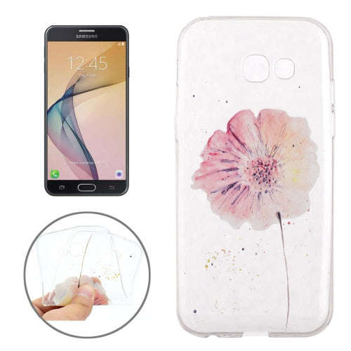 For Samsung Galaxy J7 (2017) / J7 Prime Flower Pattern Soft TPU Protective Back Cover Case