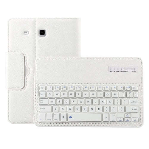 For Samsung Galaxy Tab E 9.6 / T560 2 in 1 Detachable Bluetooth Keyboard Litchi Texture Leather C...