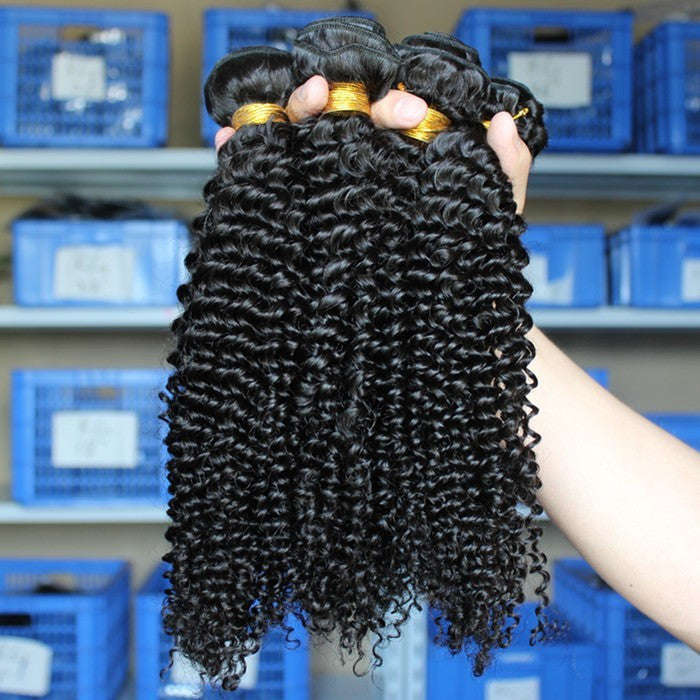 Brazilian Virgin Human Hair 8A - Kinky Curly - 3 Bundles - 16