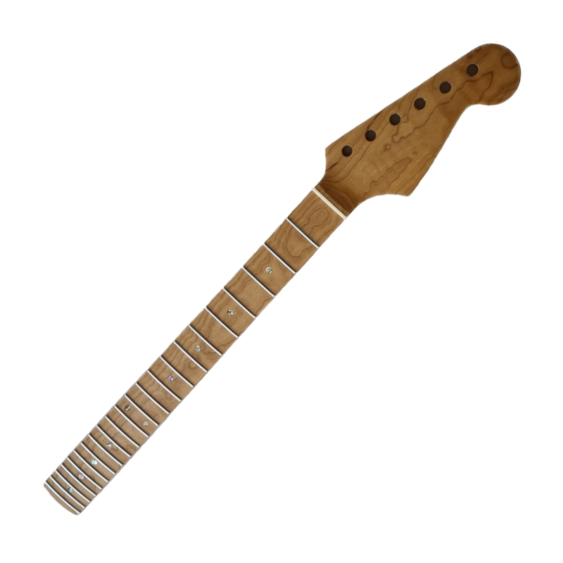 Finished Roasted Curly Maple Strat Style Neck