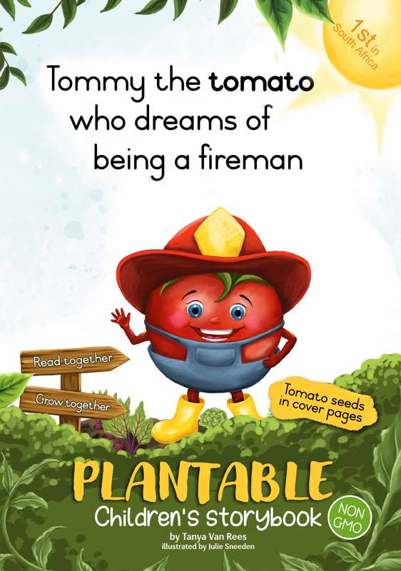 Tommy the Tomato dreams of being a Fireman - growing paper plantable children's book
