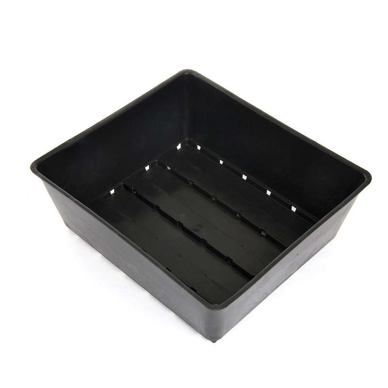 3 Pack - Flat Black Plastic Reuseable Seed Trays