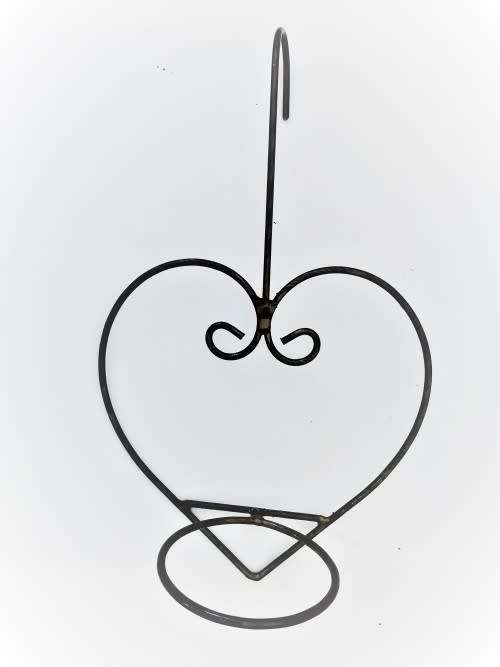 Browinsh Black Metal Heart Shaped Pot Holder - Large