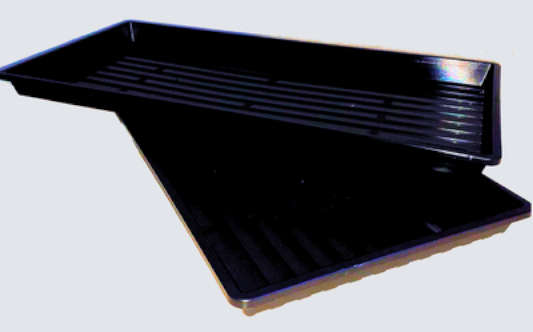 3cm Flat Black Plastic Reuseable Seed Tray / Microgreen Trays 53cm x 27cm x 3cm