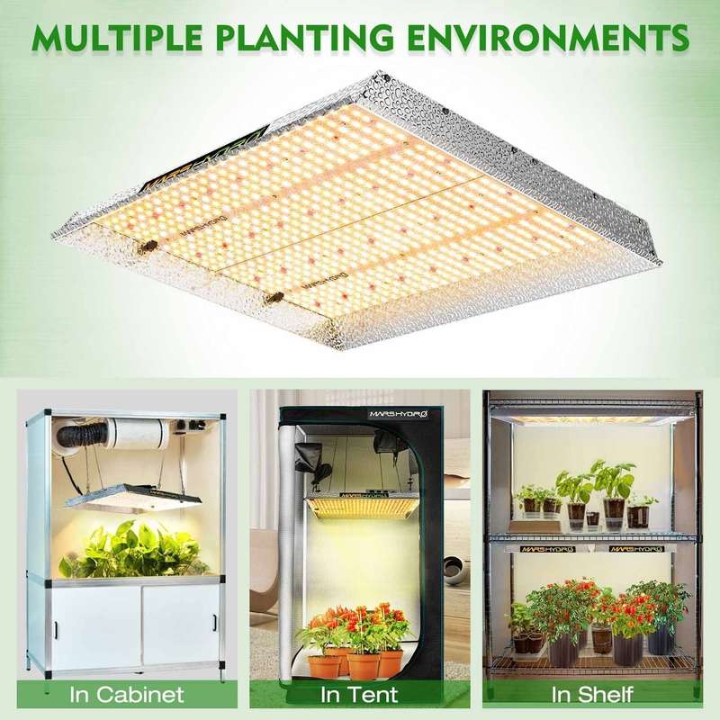 Mars Hydro TSW-2000 300W Full Spectrum LED Grow Light - Hydr... - Mars Hydro TSW-2000 LED Grow Light