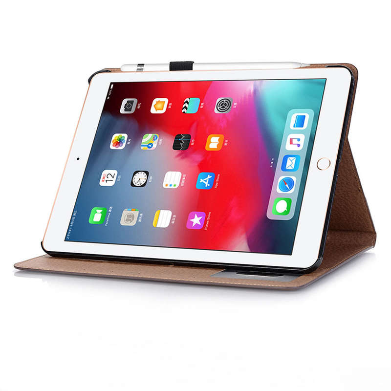 iPad 7 Leather Case - Light Brown - 1+