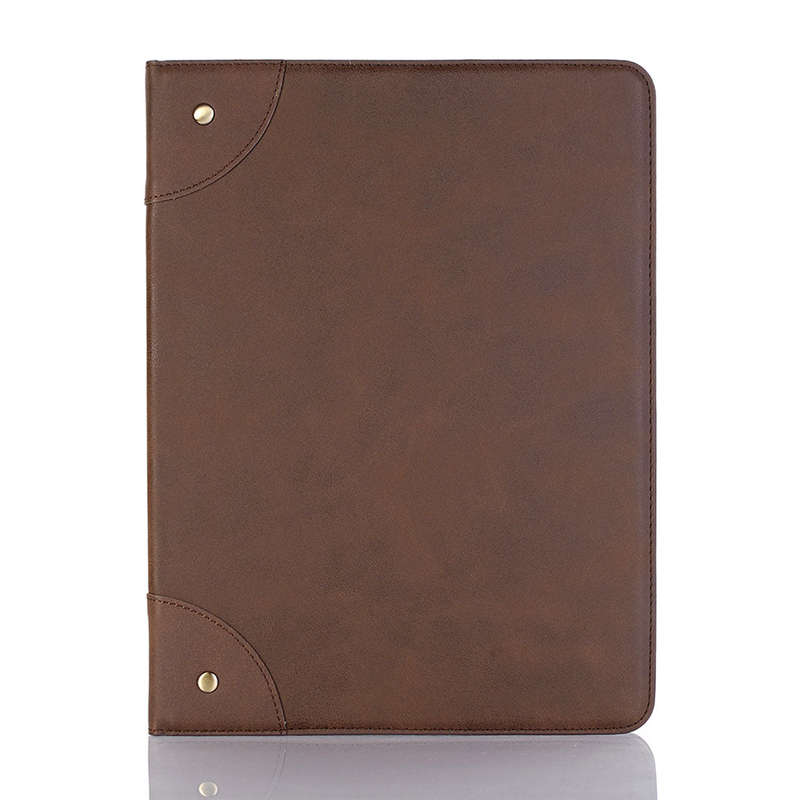 iPad 7 Leather Case - Light Brown - 1+