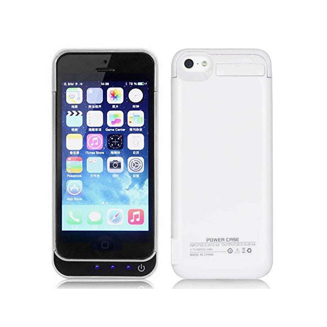 iPhone 5/5S/5C Battery Case 4200mAh - White - 1+