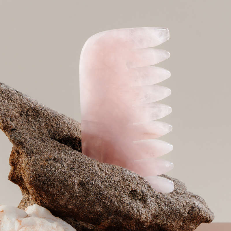 Rose Quartz Crystal Comb