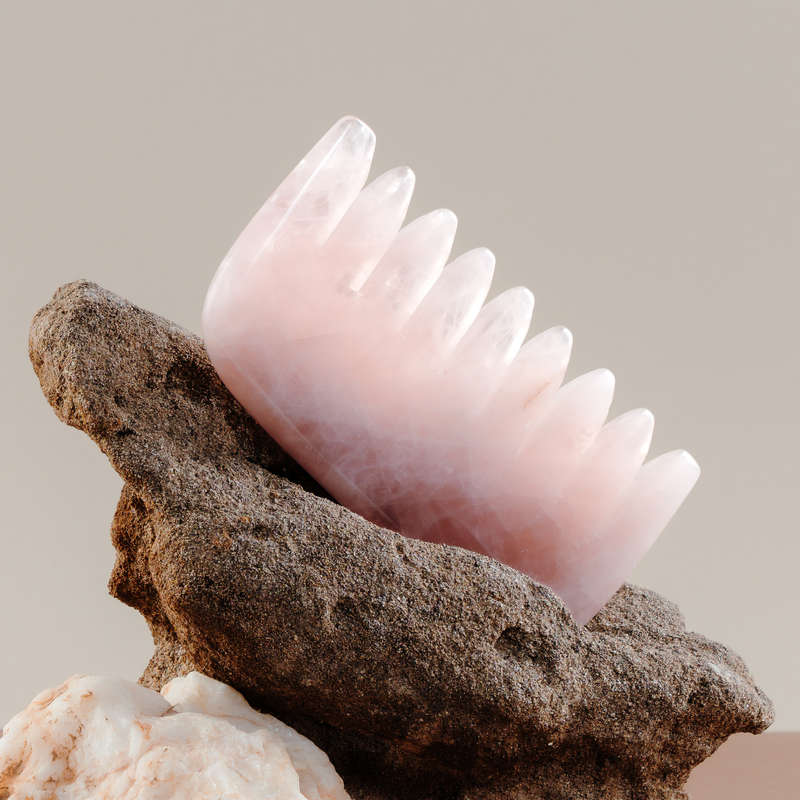 Rose Quartz Crystal Comb