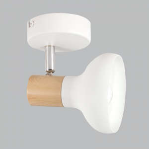 White Wood & Chrome Spotlight Indoor