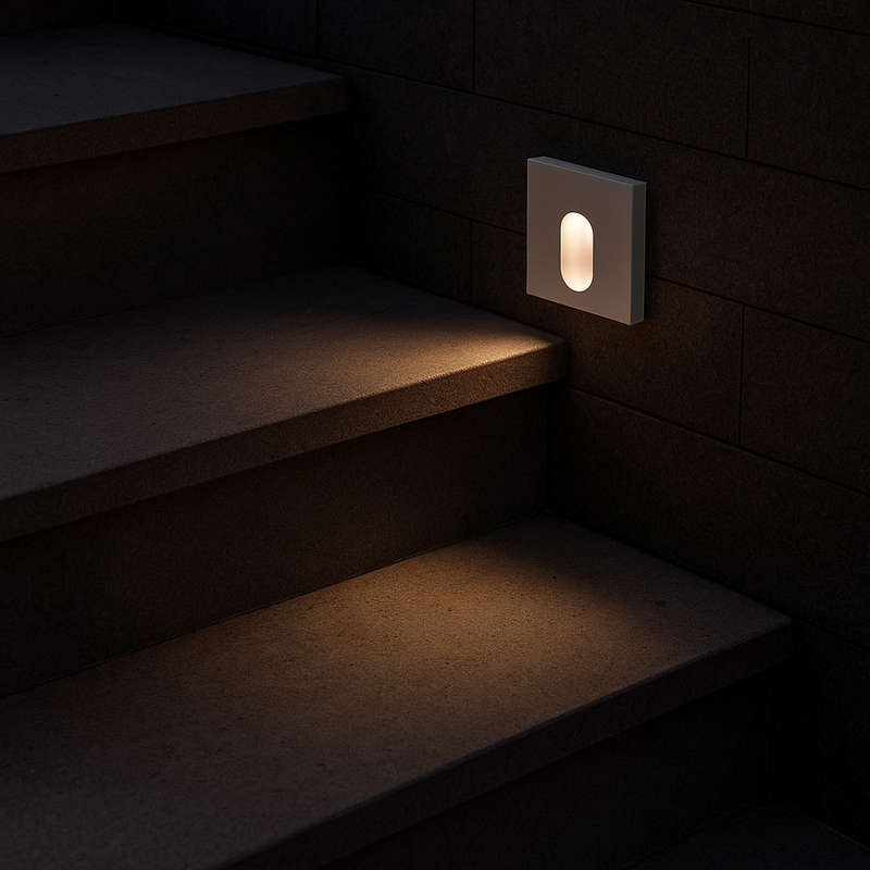 Square Warm White LED Recessed Step Light - IP54