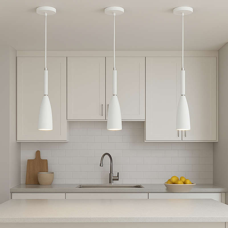 White Metal LED Pendant Light