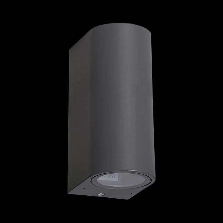 Round Dark Grey Outdoor Wall Light - IP54 Up and Down Lighting