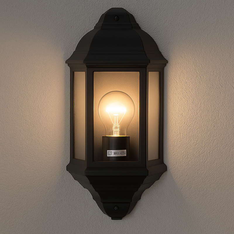 Coastal Black Outdoor Wall Light Polypropylene IP44