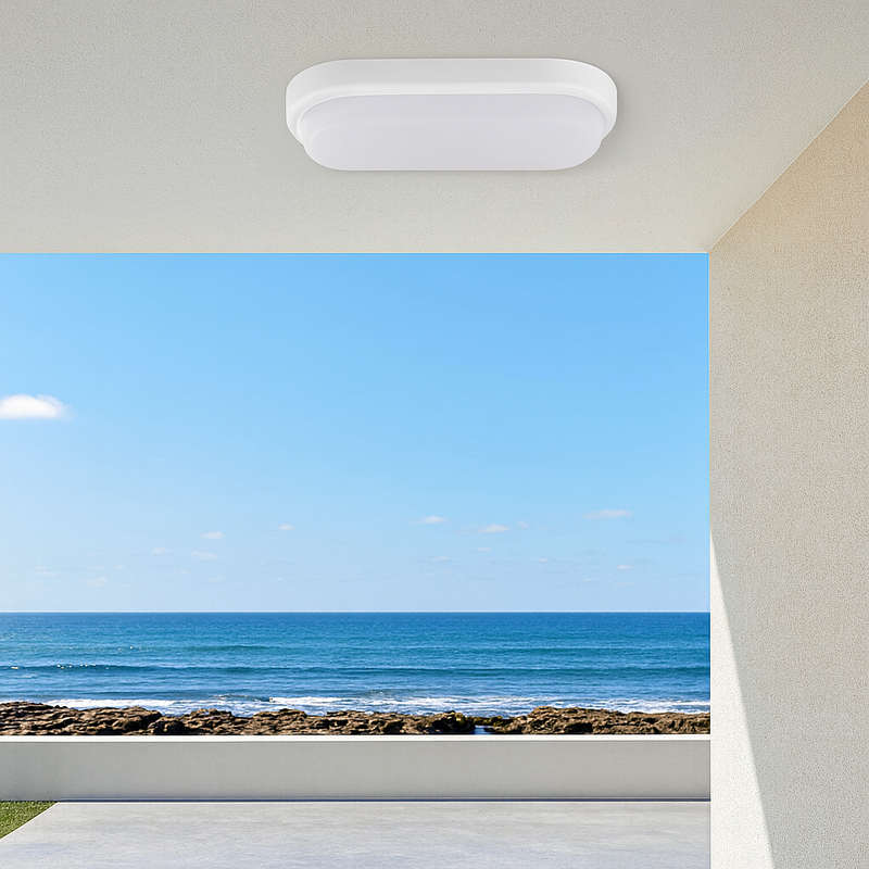 Coastal White LED Oval Bulkhead