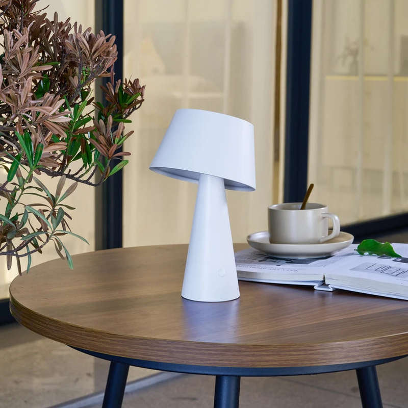 Fuji White Solar LED Table Lamp - Rechargeable & Dimmable