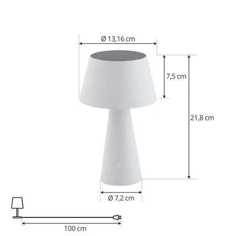 Fuji White Solar LED Table Lamp - Rechargeable & Dimmable