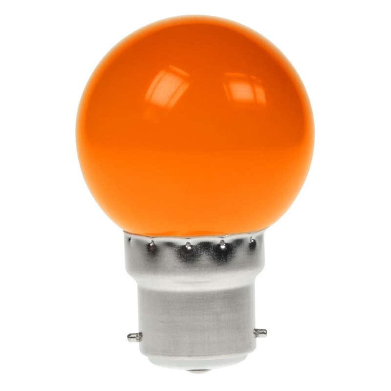 1W Orange LED B22 Golfball Bulb