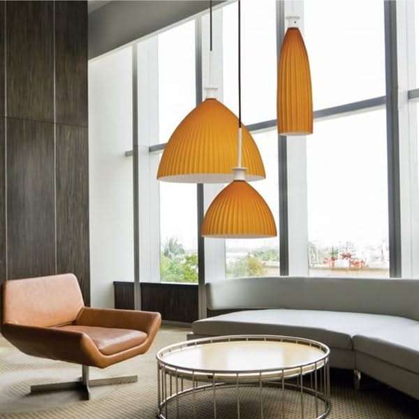 6 Light Orange Cluster Pendant Light