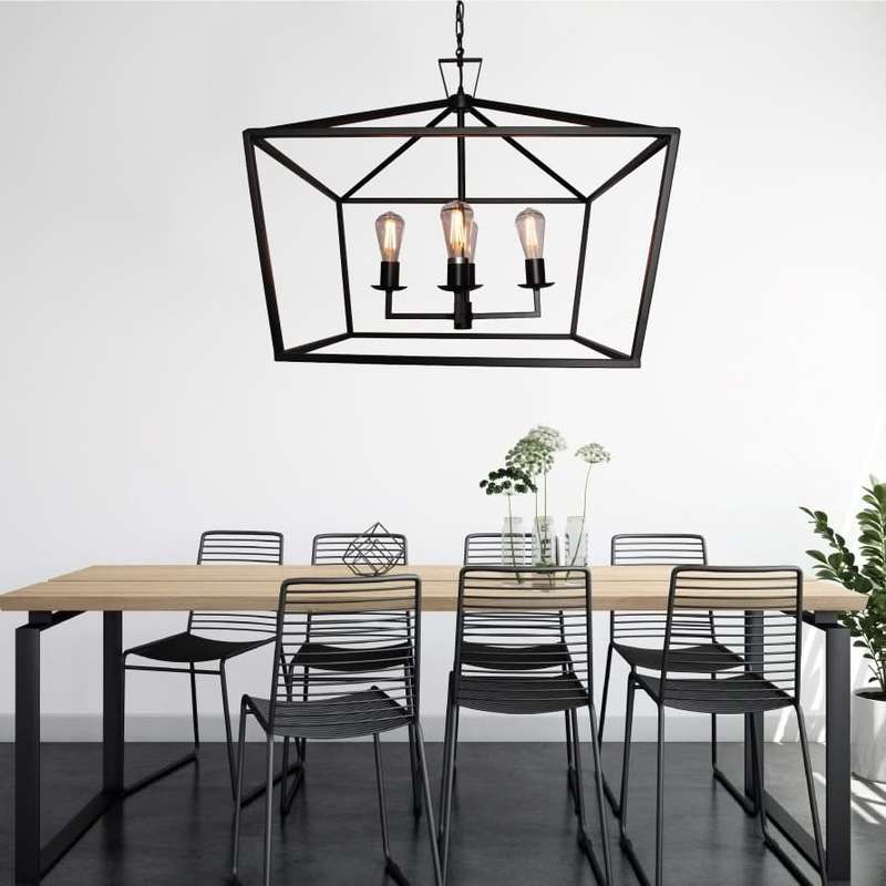 Delport 4 Light Pentagon Ranch Iron Pendant