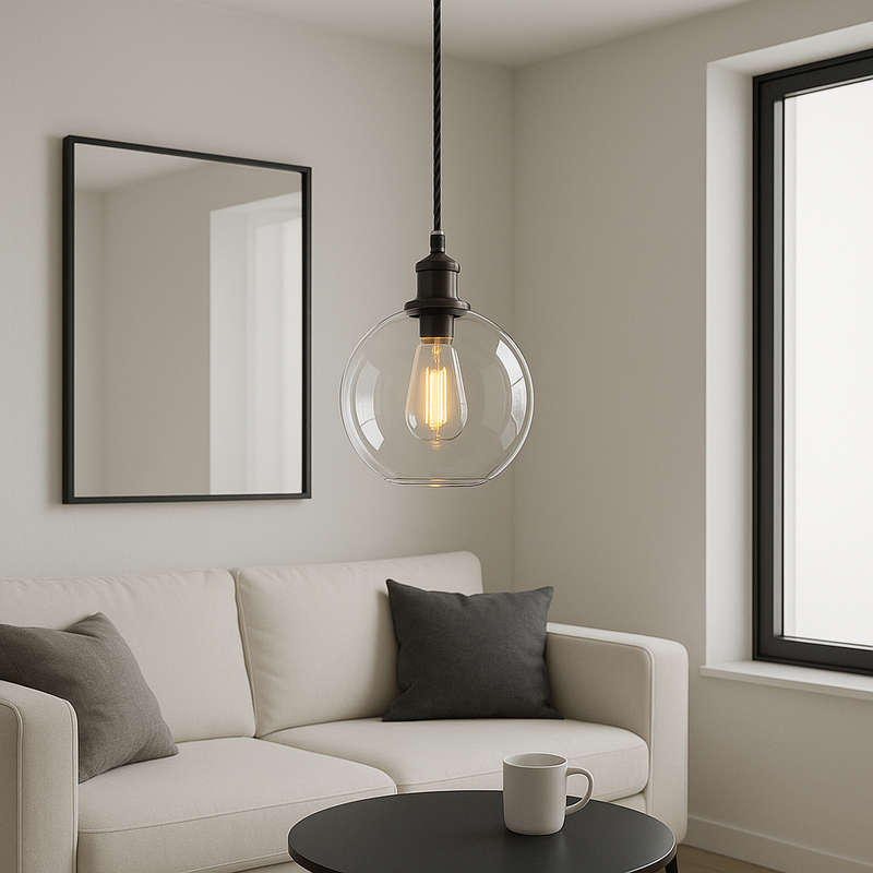 Large Molecule Smoke Glass Black Pendant Light IP20